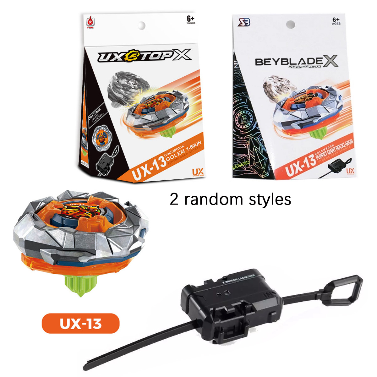 Bey X UX-13 Booster Golem Rock 1-60UN Com Conjunto De Lançador Xtreme Battling Spinning Top Toy Crianças Menino Presente