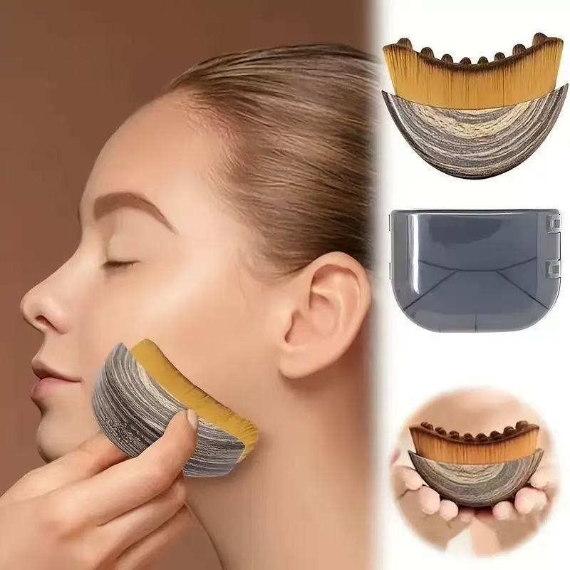 Escova Facial de Contorno Linfático, Ferramenta de Massagem Facial para Afinar o Rosto, Aplicador para Cuidados Secos