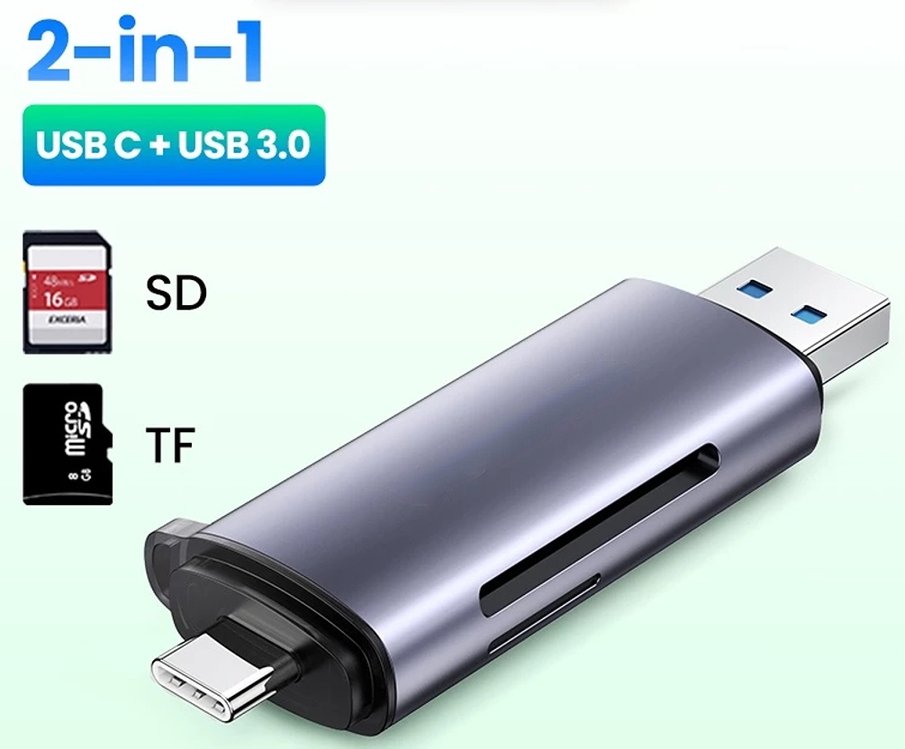 Hub USB C para VGA com leitor de cartão SD MicroSD e TF para telefone, PC e laptop com Thunderbolt 3