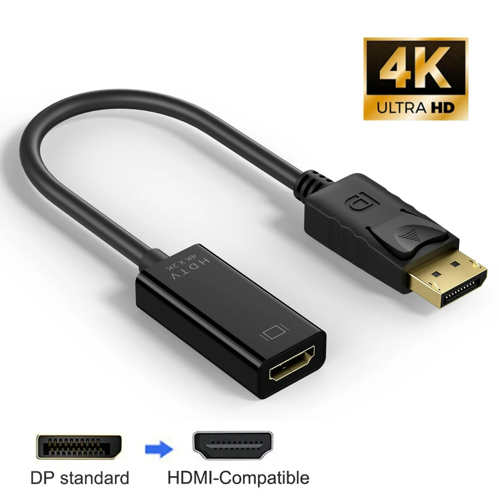 Cabo Adaptador Suporte DP para HDMI macho fêmea para HP Dell Laptop Display Port Conversor 1080P Pro