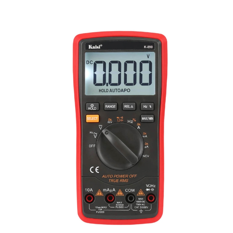 Um Conjunto De Multímetro Digital LCD Profissional Kaisi K-890 , Testador Elétrico Portátil , 6000 Contagens , Luz De Fu