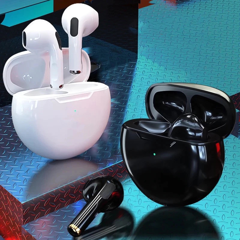 Fones de ouvido Bluetooth TWS Pro 6, fones de ouvido para jogos, fones de ouvido esportivos à prova d'água, controles