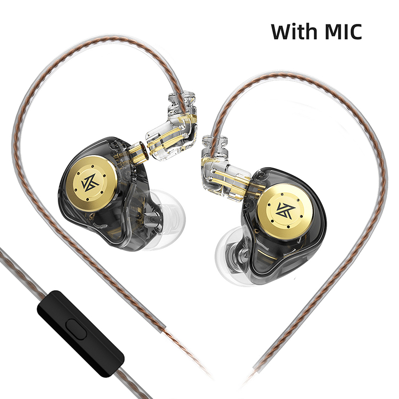 Fones de Ouvido Gamer KZ EDX PRO IEM, Fone com 1DD IEM para Graves Profundos HiFi, Monitor Intra-Auricular à Prova