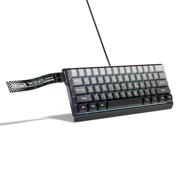 Teclado de Jogos 61 Teclas com Fio, RGB, Ergonômico, Compacto e Portátil 60%