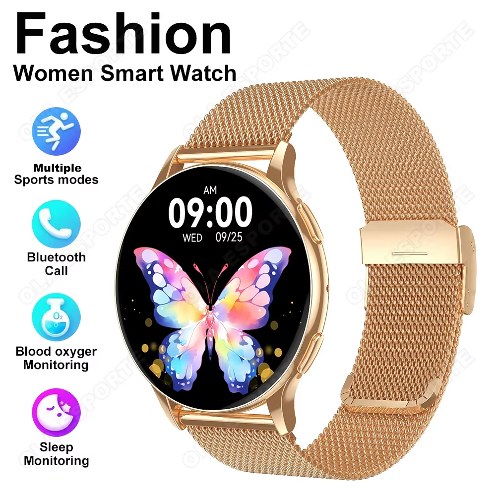 Novo Smartwatch Bluetooth com Chamada HD, Música, Monitoração de Frequência Cardíaca, Sono e Tela Sensível ao Toque