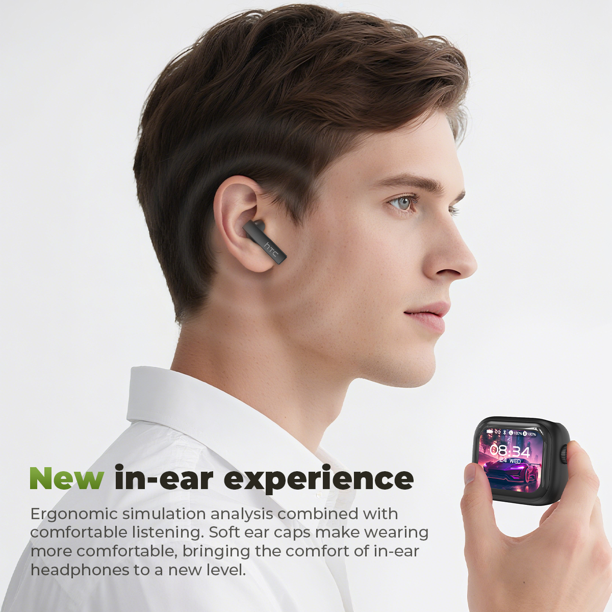 Fones de ouvido NE40 Tradução AI Bluetooth 6.0 HIFI Cancelamento de Ruído À Prova D'Água Com Tela LED Inteligente