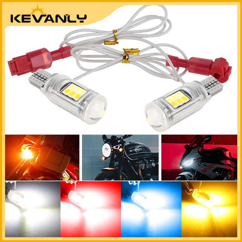 KEVANLY 2 peças de luz de estacionamento para motocicleta, lâmpadas de LED T15 W16W, super brilhantes, de marcha a ré,