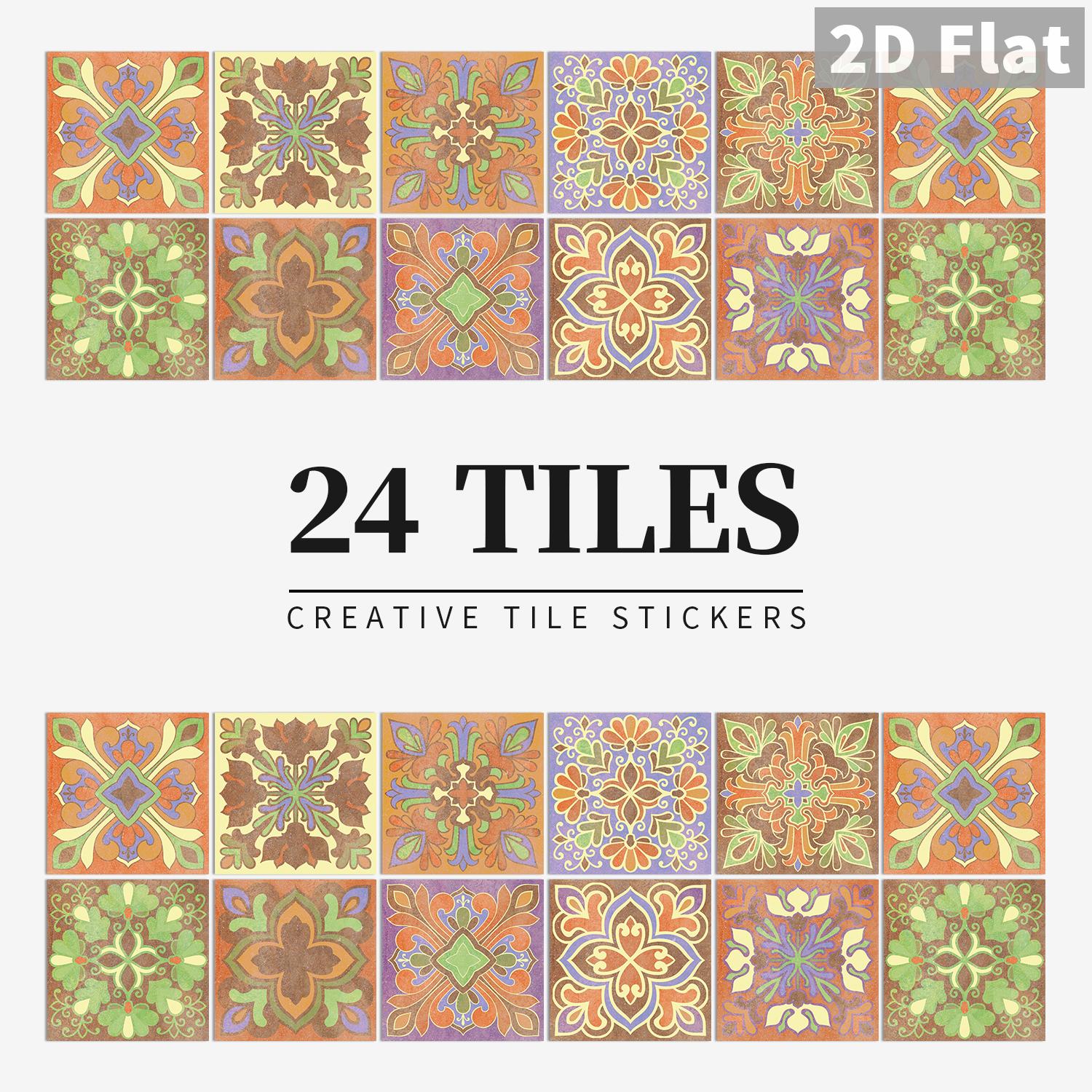 Peel And Stick Adesivos De Azulejo Vintage 2D Papel De Parede De Borda Plana Design De Decoração Para Estética De Quarto