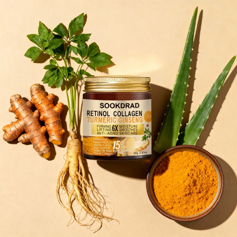 Retinol Colágeno Cúrcuma Ginseng Creme Vitamina C Suavizante Para Pele Seca Adolescentes Cuidados Antes Da Cama