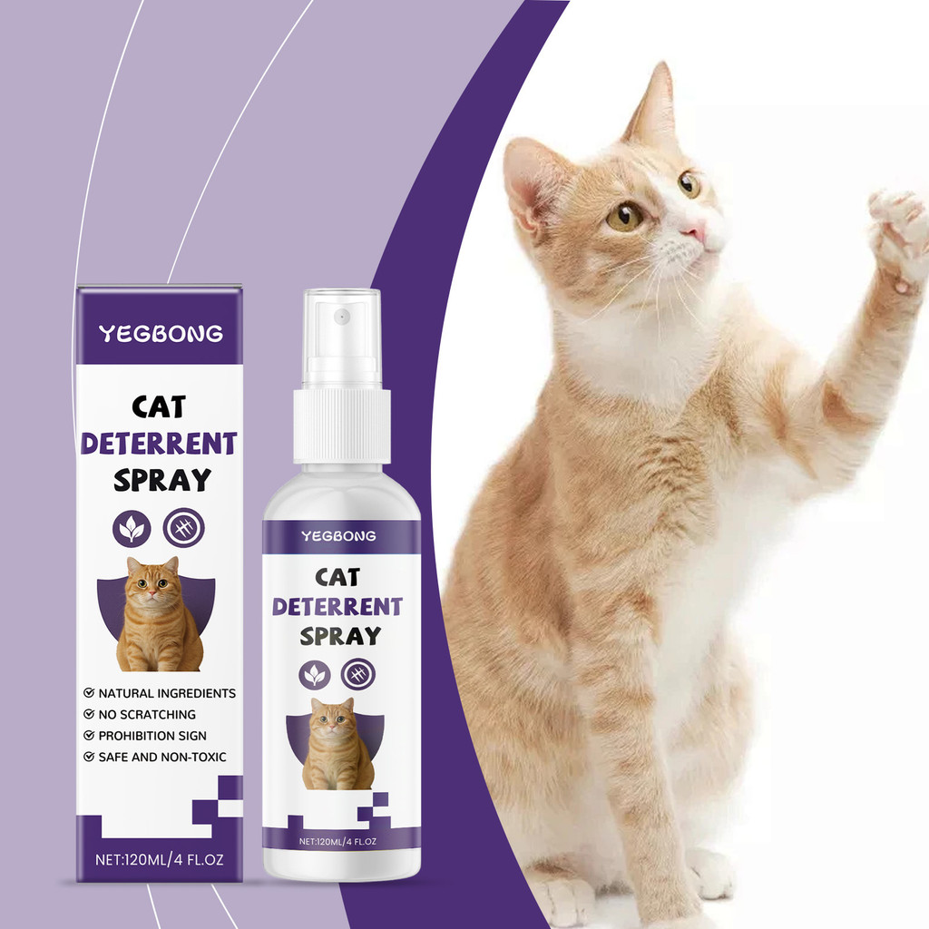 Spray Repelente de Gatos 120 ml com Sophora, Casca de Laranja e Pimenta para Adestramento Doméstico de Pets