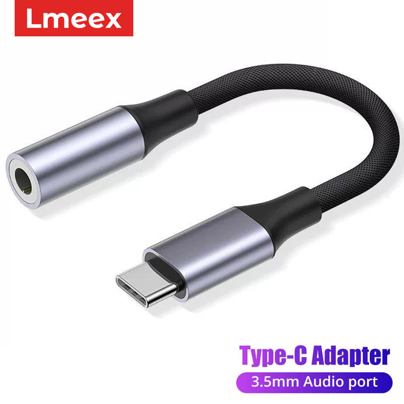 Cabo de Áudio DAC Tipo C para 3,5 mm Adaptador de Fone de Ouvido USB-C para Conector Conversor de 3,5 mm