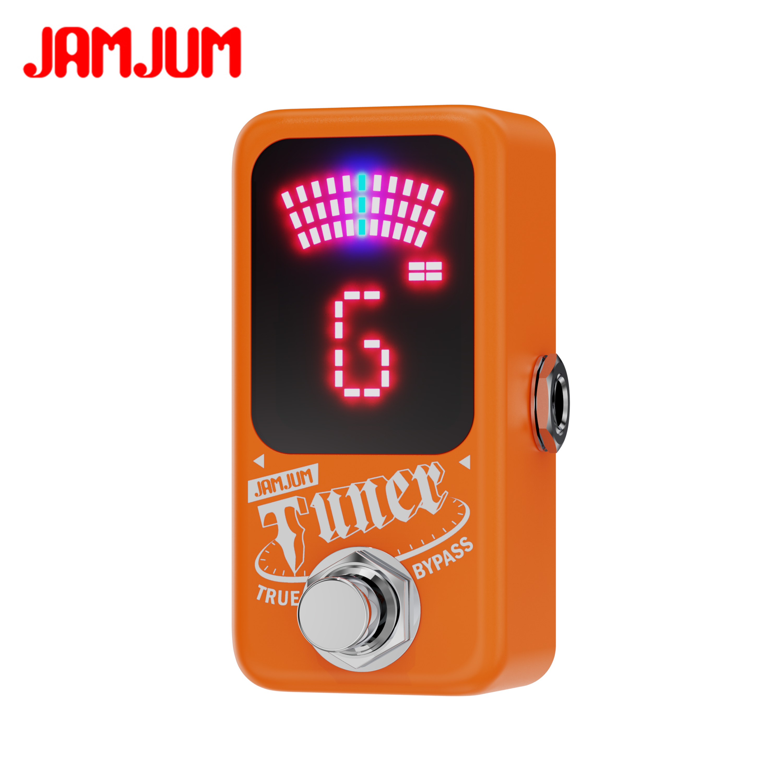 JAMJUM Afinador De Guitarra Mini Pedal Cromático , Display LED Baixo True Bypass 9V DC Ajuste De Alta Precisão Para Guit