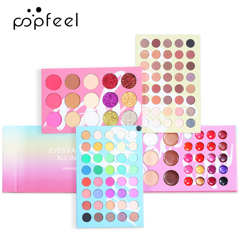 POPFEEL Paleta de Maquiagem 121 Cores, Batom, Sombra, Contorno e Corretivo 4 em 1, Tudo em um só, ideal para