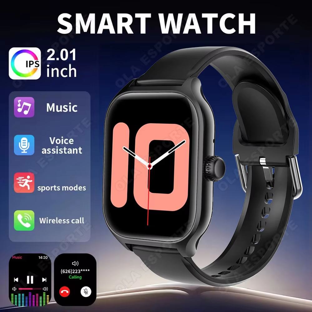 Smartwatch de Chip Ultrabaixo Consumo para Android e iOS: Chamadas Bluetooth, Controle de Música, Assistente de Voz,
