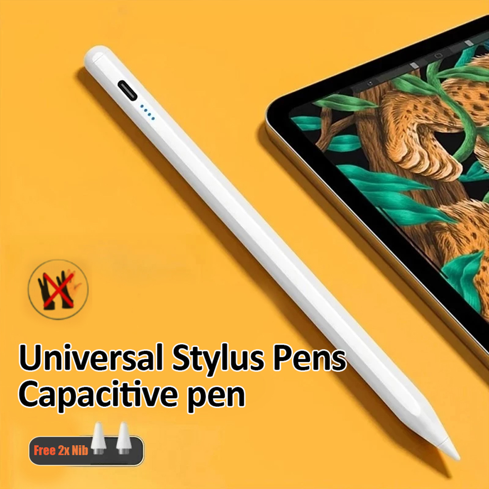 Caneta Stylus Capacitiva Universal TOILEUM com ponta fina e 2 pontas extras para Smartphones/Tablets iOS/Android