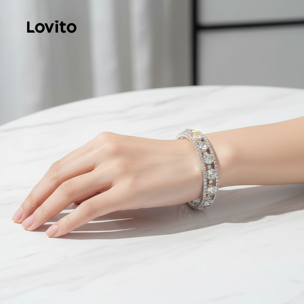 Lovito Pulseira Casual com Diamantes LFA108072 em Oferta na Shopee