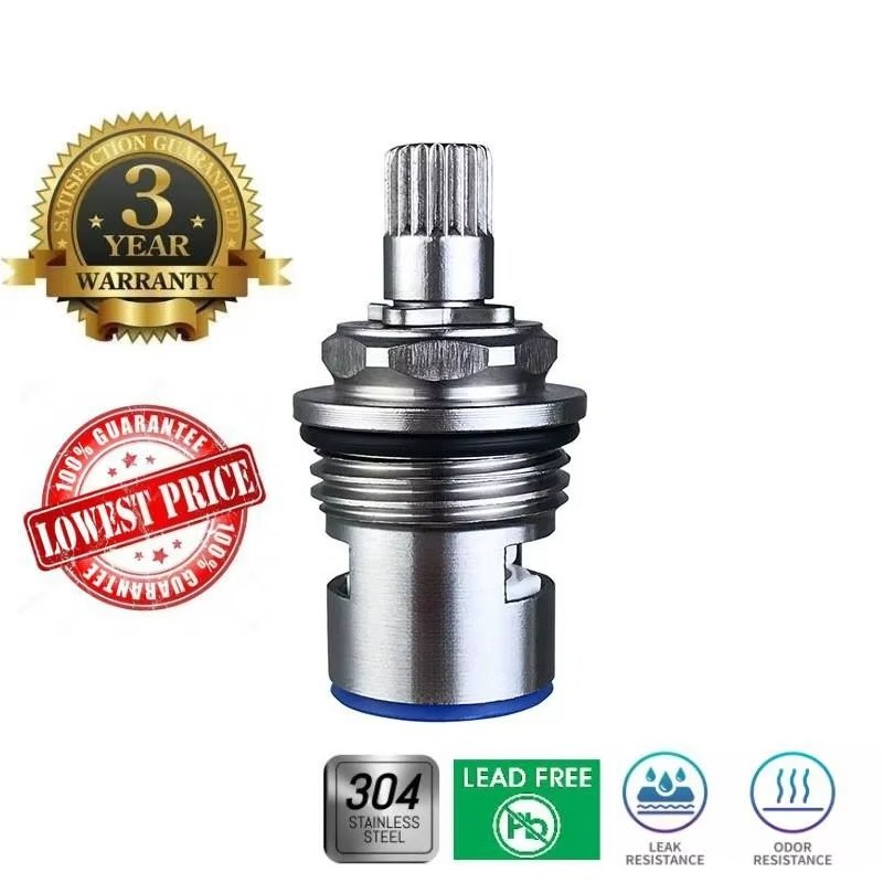 Substituição de Torneira de Disco Cerâmico Aço Inoxidável Cartuchos 1/2" Acessórios para Banheiro com Inserto de Bainha