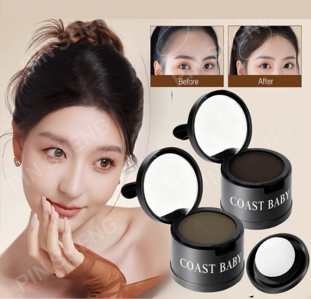 Pó de Sombra para Cabelo Coast Baby, 4g, À Prova d'Água, Modifica o Contorno Capilar, Aspecto Natural e Duradouro,