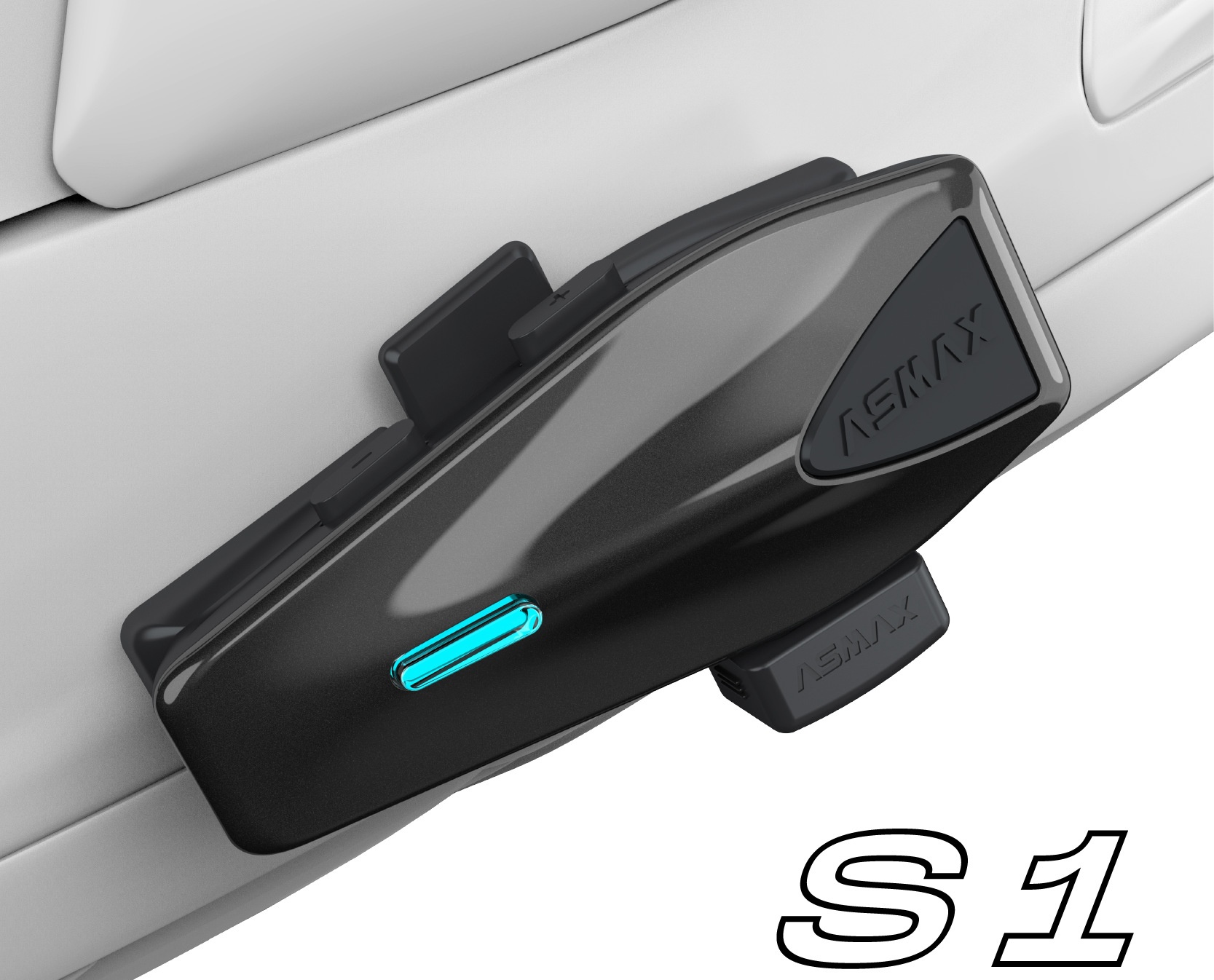 ASMAX S1 Fone de Ouvido Bluetooth para Capacete de Moto, Capacete Integral com Cancelamento de Ruído e Alto-Falante