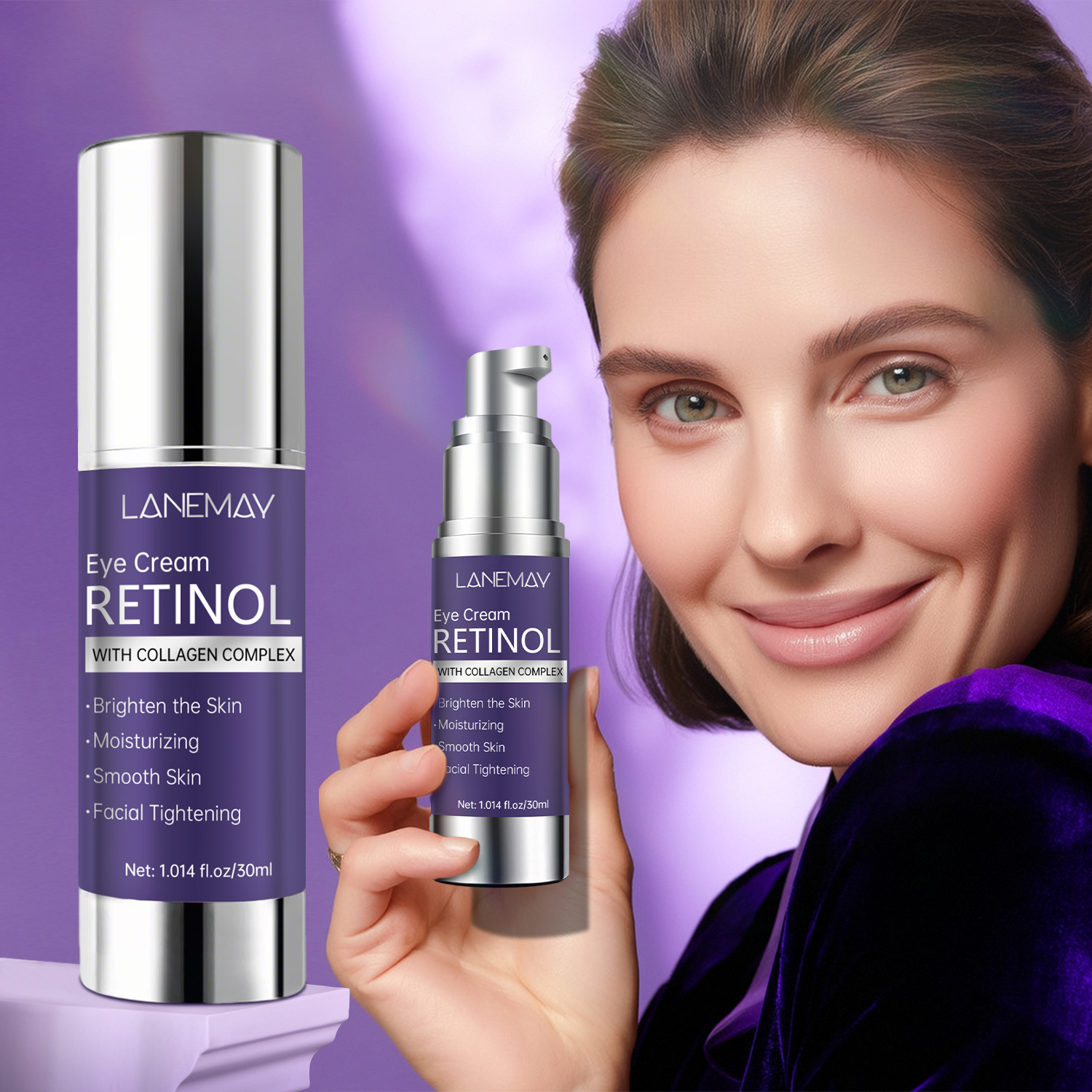 Creme para os Olhos de Retinol e Colágeno com Cafeína – Ilumina, Hidrata, Suaviza a Pele e Ajuda a Melhorar a Firmeza,
