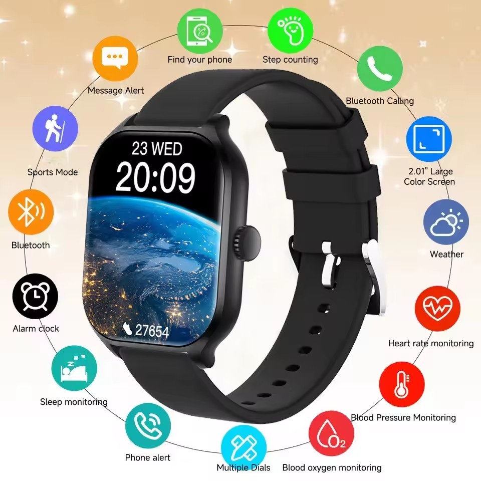 Novo Smartwatch 2025 Monitor ECG Monitor de Saúde Câmera Remota Chamada HD Bluetooth Esportivo ao Ar Livre Para Xiaomi