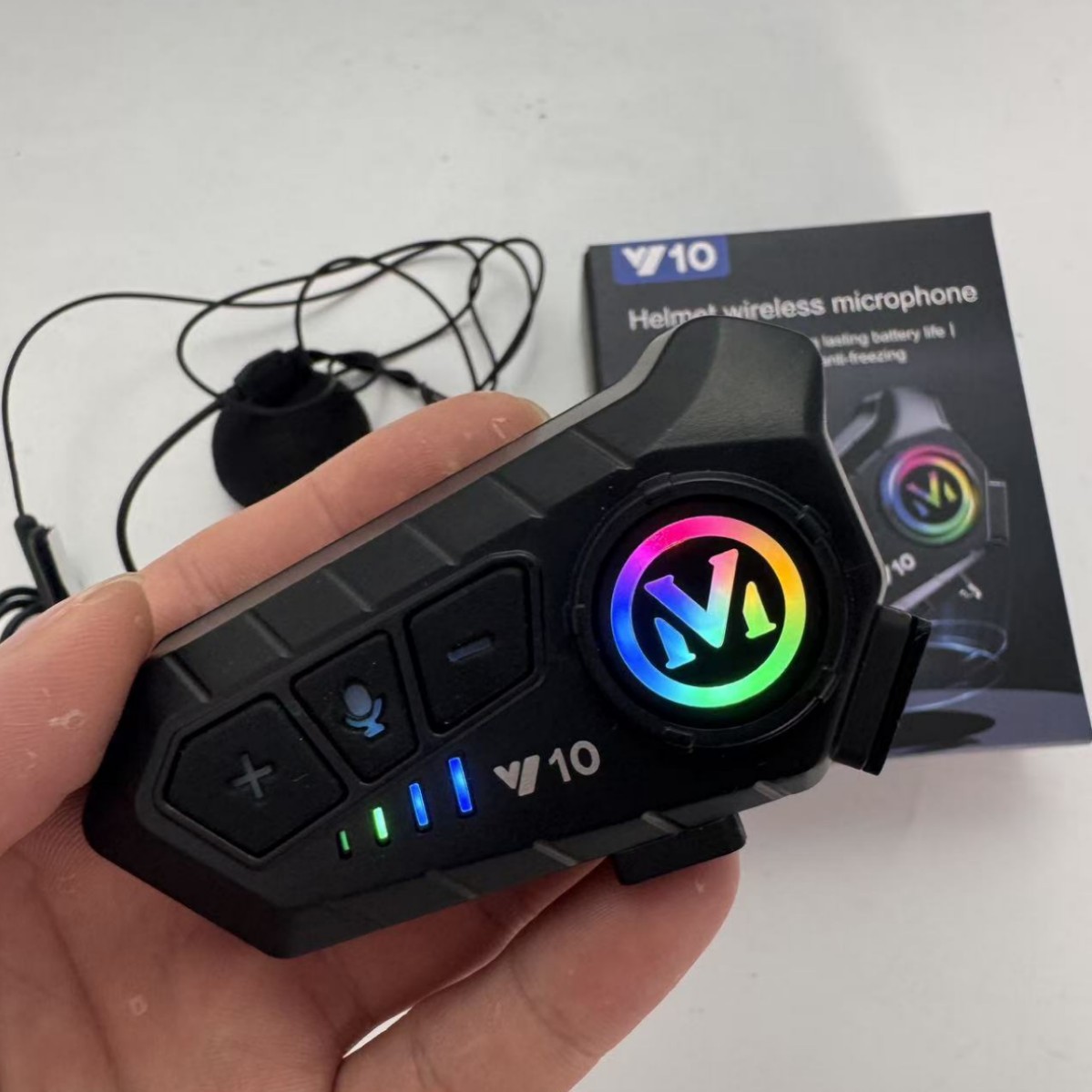 Fone de Ouvido Capacete de Moto Intercomunicador Bluetooth, Alcance de Transmissão de Até 300 Metros, 2