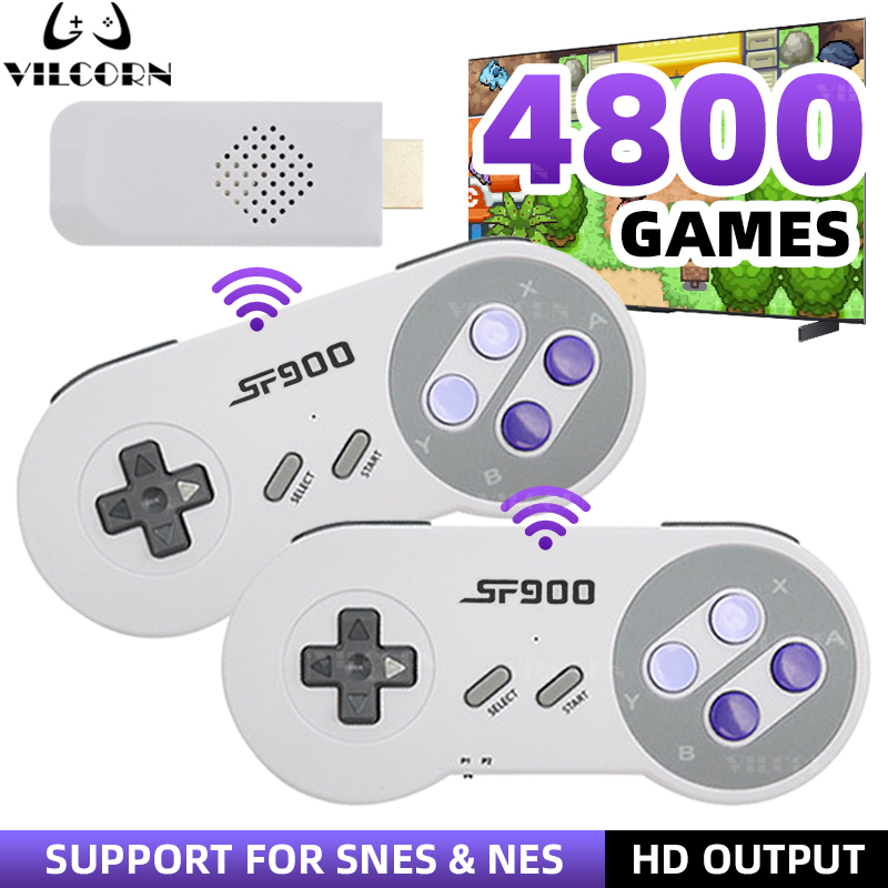 Bastão de jogo de TV HDMI retrô de 16 bits, sem fio, com controle para SNES, compatível com SFC/FC
