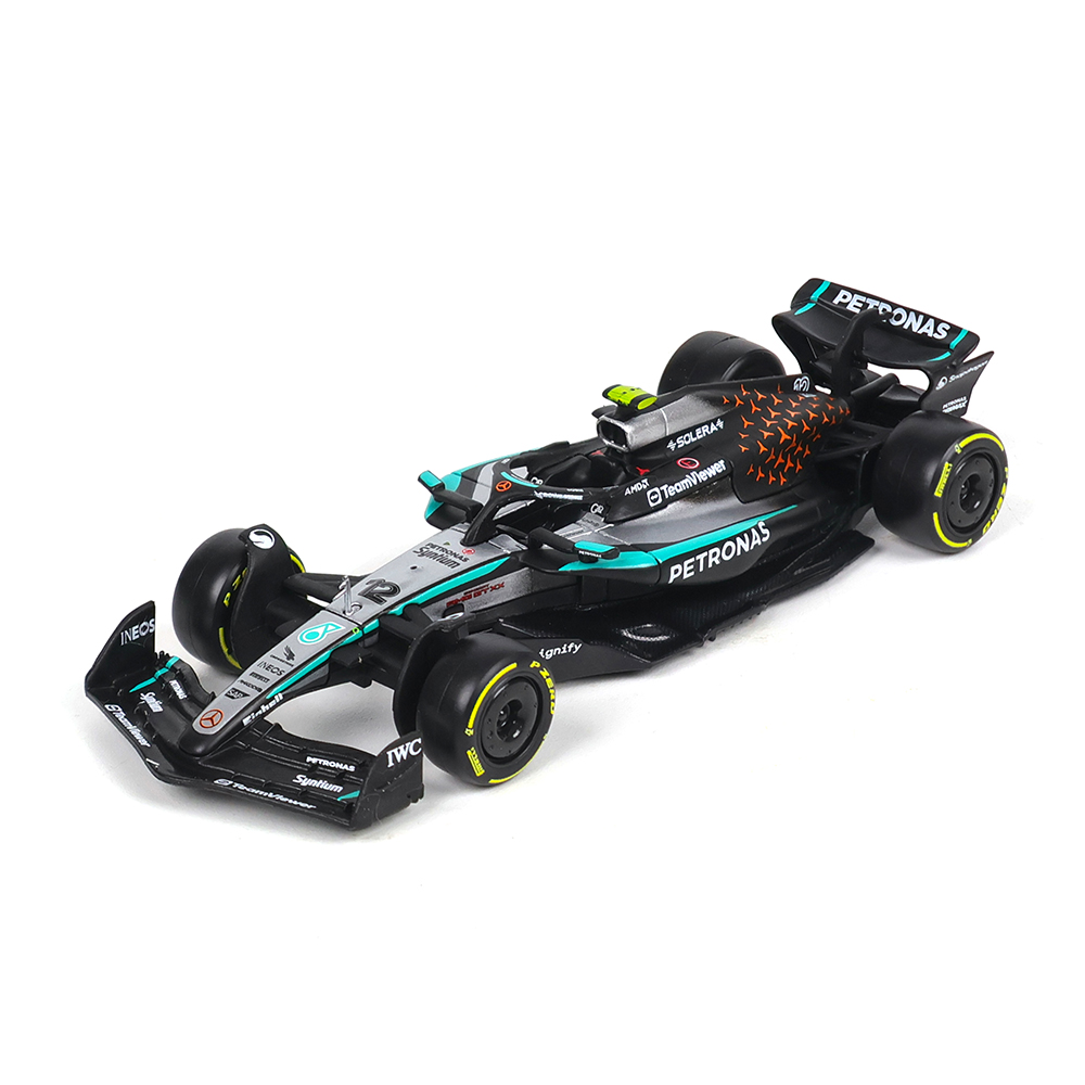 Bburago 1/43 AMG F1 2025 W16 Russell E Antonelli Modelo Diecast-Presente Colecionável Ônibus Brinquedo Guindaste Caminhã