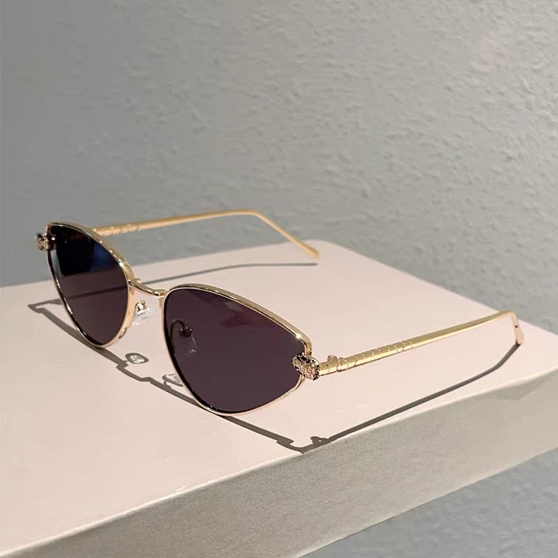 Para Óculos De Sol Com Armação De Metal Olho De Gato , Guarda-Sóis De Design Ocidental Da Moda