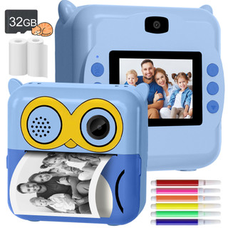 Impressão Instantânea Da Câmera , Brinquedos Digitais Multifuncionais Para Crianças , Vídeo 1080P , Câmeras Instantâneas