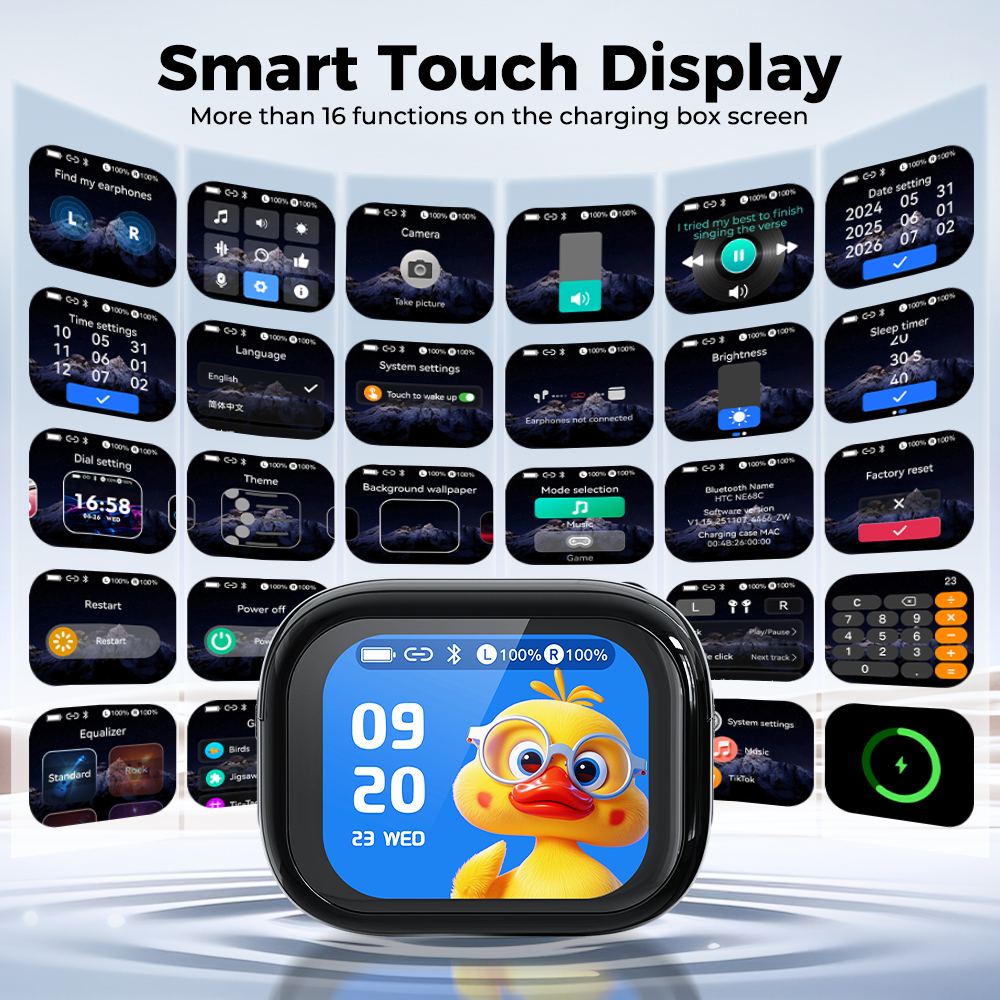 Fones de Ouvido HTC NE68 AI Tradução TWS Sem Fio Fones de Ouvido Touch Screen HiFi Estéreo Fones de Ouvido com Redução