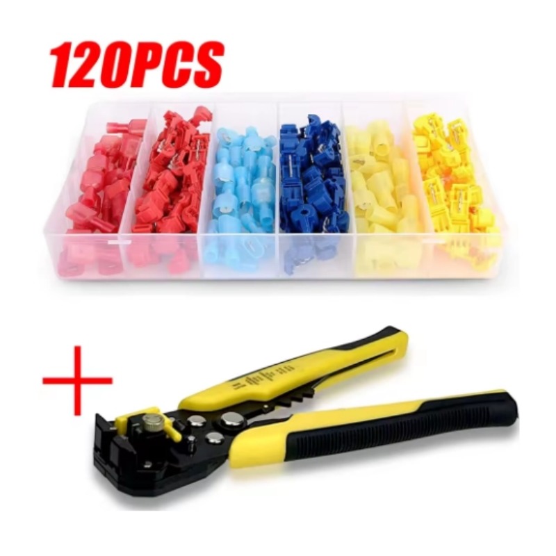 Terminal De Conector De Fio T Tap 60-150PCS Kit De Conectores Terminais De Pá De Emenda Rápida Conjunto De 22-10 AWG