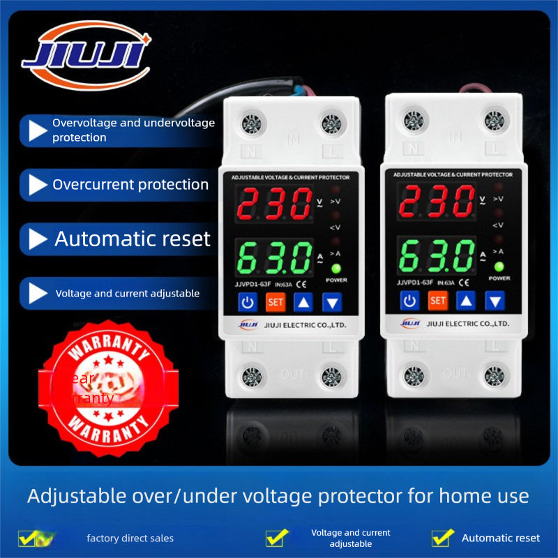 JIUJI 220V Dispositivo Automático de Proteção de Circuito Residencial com Reinicialização Automática, Display Digital,