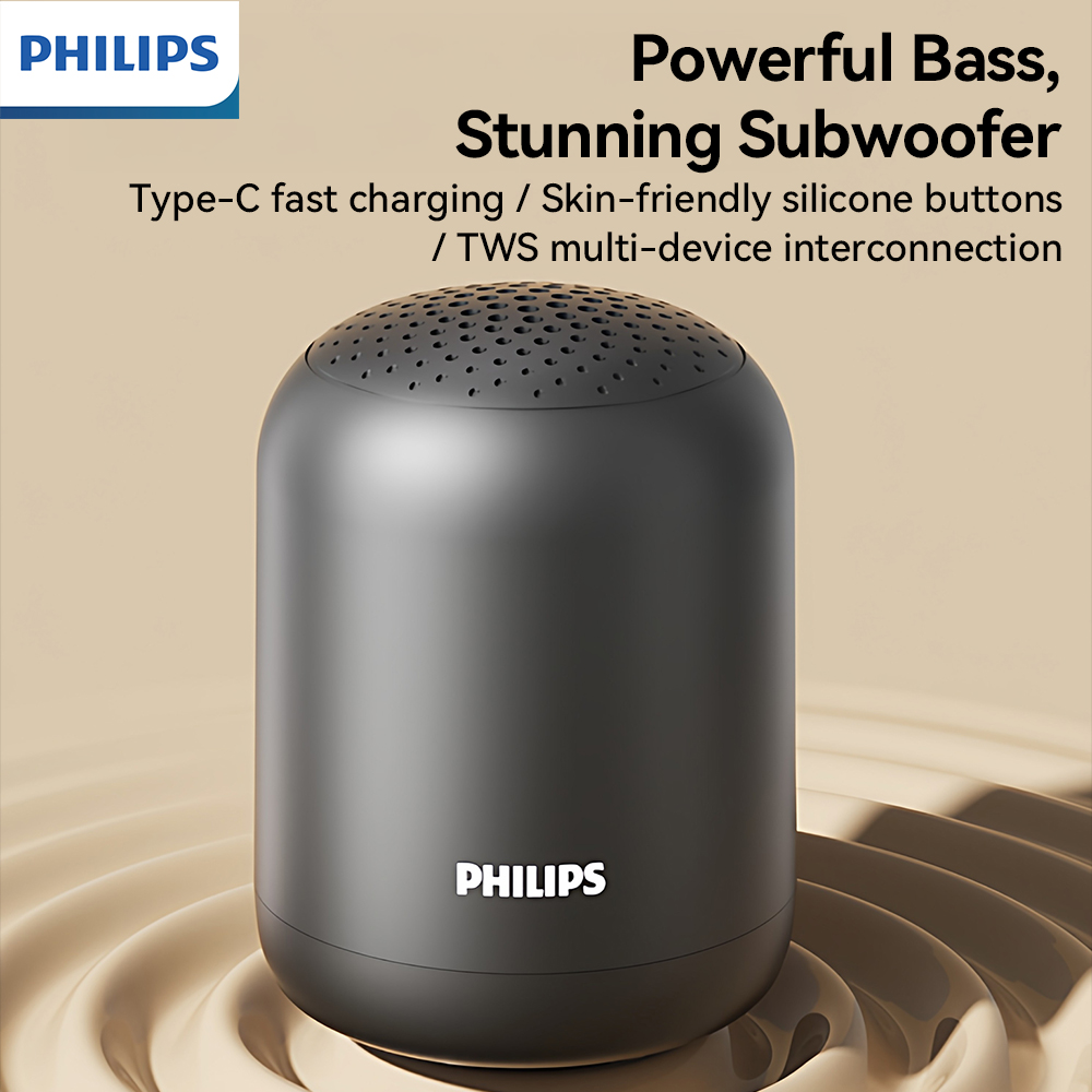 PHILIPS Alto-falante portátil Bluetooth de mesa Áudio de alta fidelidade sem perda Tecnologia TWS Interconexão BT 5.4