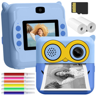 Câmera instantânea para crianças/adultos com impressão instantânea, câmeras digitais instantâneas 1080P que tiram fotos,