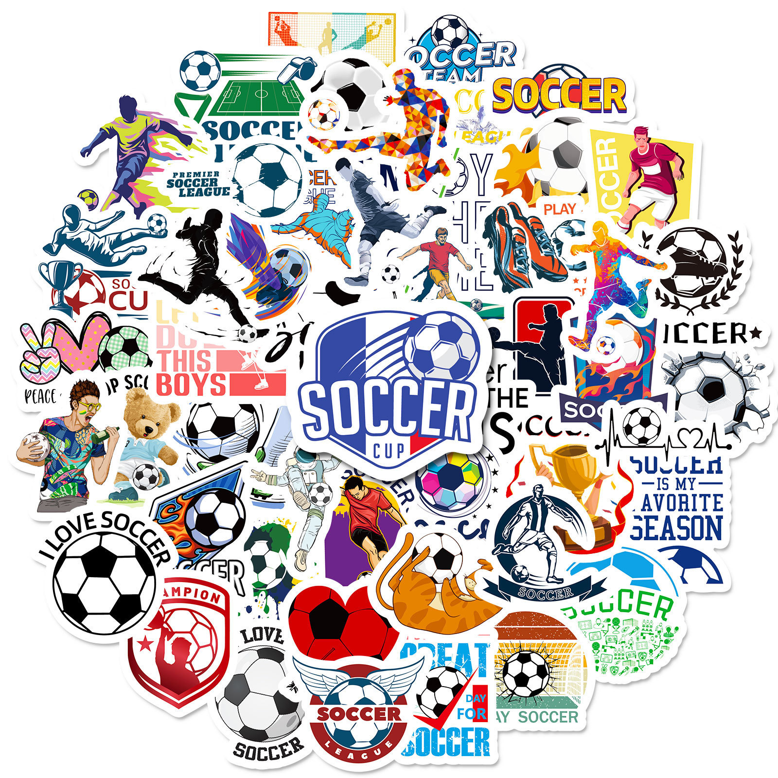 Doodle 250 Peças Adesivos De Futebol Equipe De Estrelas Para Cartão Postal Cartões De Verso Estéticos Laptop Telefone Sk