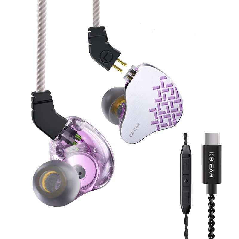  Fones de ouvido intra-auriculares KBEAR Rosefinch com cancelamento de ruído, placa frontal de liga de zinco de grau