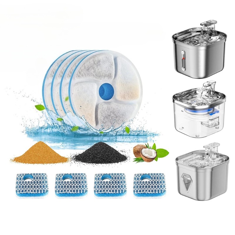 Filtro De Substituição Para Fonte De Água De Animais De Estimação 2 2L Gato Inoxidável Filtragem Tripla