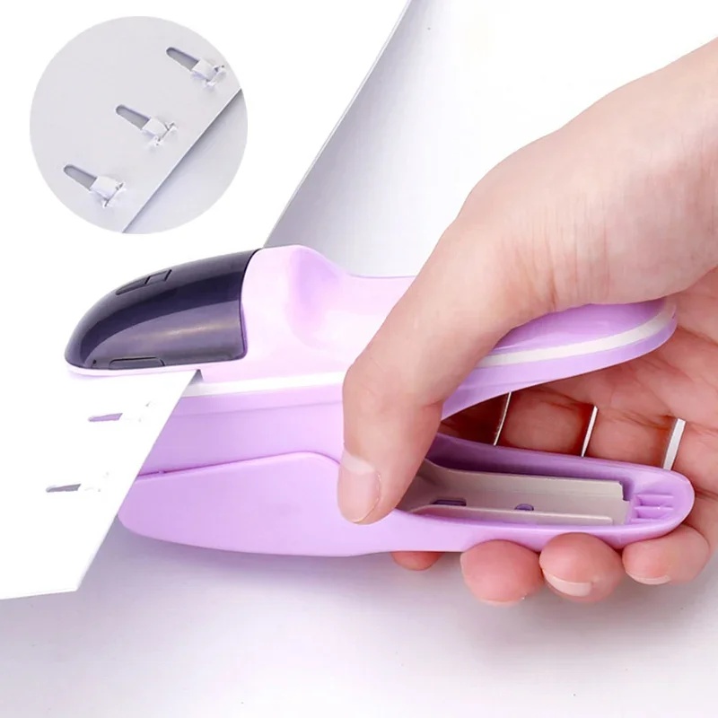 KW-triO Grampeador Sem Unhas Pasta De Papel De Mesa Ferramenta Portátil Para Documentos Escolares De Escritório