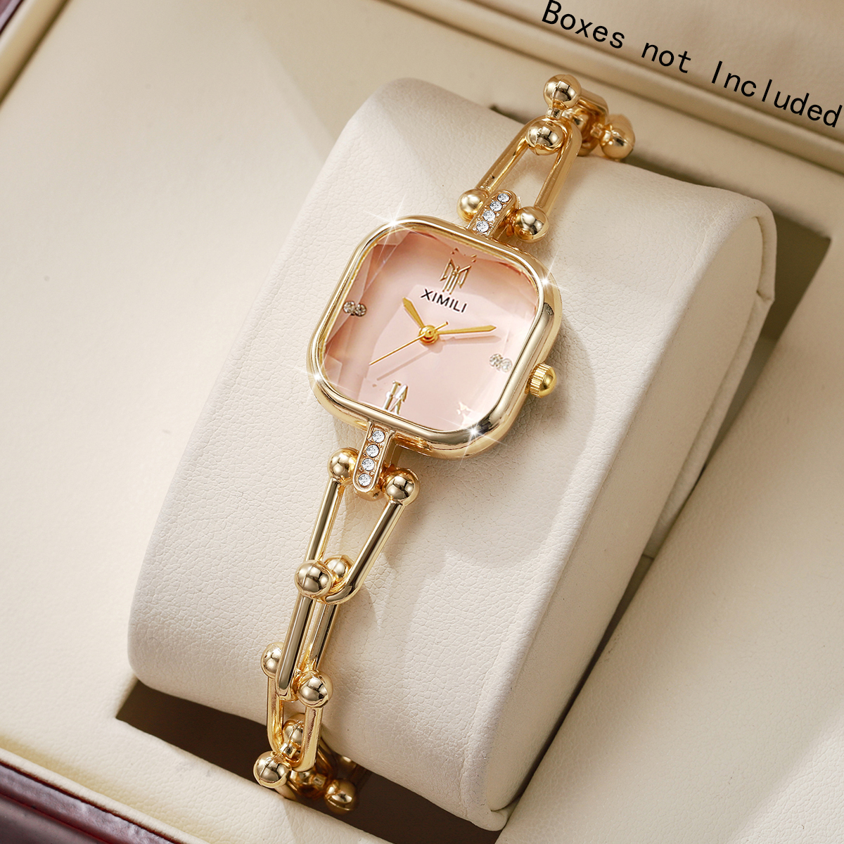 Pulseira Feminina de Quartzo Elegante com Fecho Quadrado - Relógio de Pulso para Meninas, Presente Perfeito (Sem Caixa)