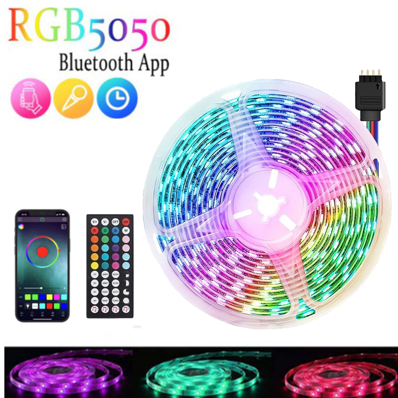 Lâmpada De Tira LED RGB 5050 USB Com Controle Remoto De Aplicativo Luz Noturna De Atmosfera Inteligente