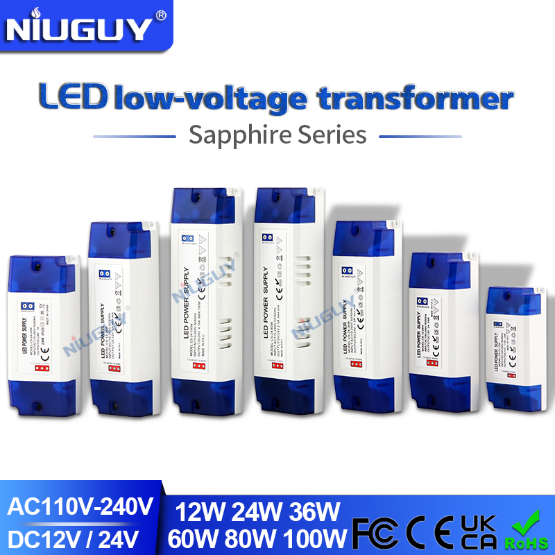 Fonte De Alimentação Do Driver LED AC Para DC 12V 24V Transformador 12W-100W Tiras