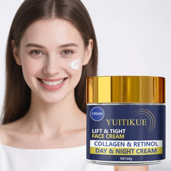 YUITIKUE Colágeno Retinol Dia Noite Creme Facial 60G Hidratante Aperto Suavização Anti-Envelhecimento De Cuidados Com A