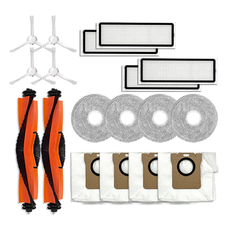 Kit de peças de reposição para aspirador robô Xiaomi X10+ / X10 Plus / X20+ - Escova, filtro e mop, 18 peças