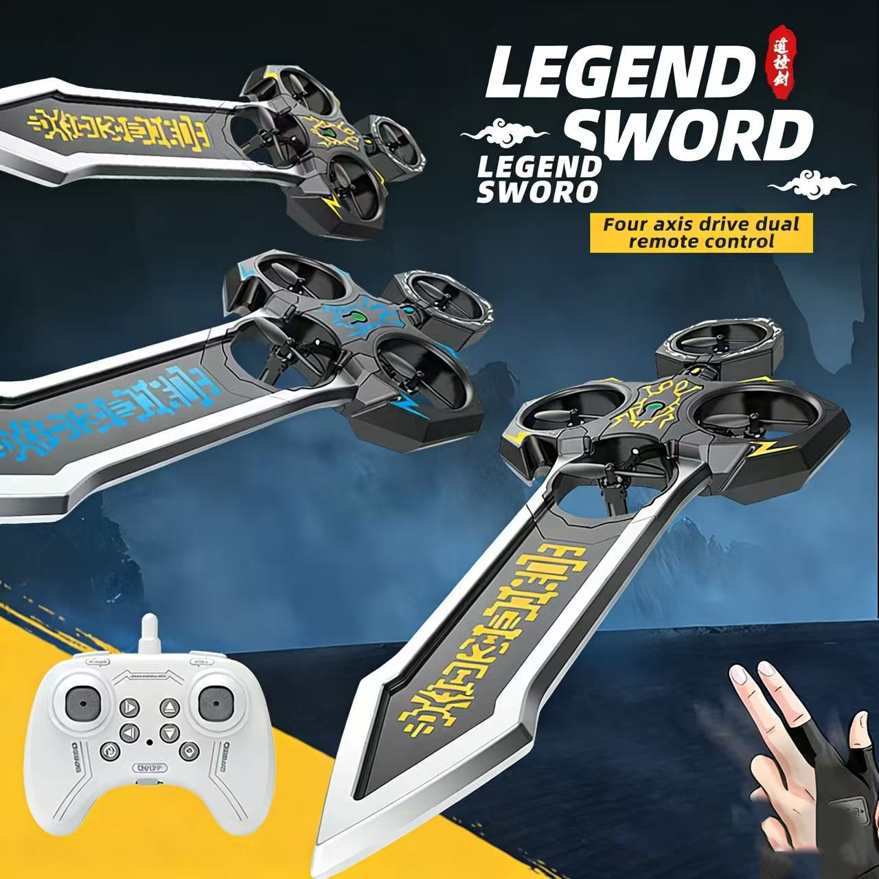 Espada Voadora Drone Aeronave De Controle Remoto Brinquedo Interativo Sensorial Modelo De Vôo Presente Ao Ar Livre Para