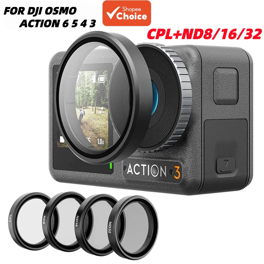 Conjunto de Filtros CPL ND 8 16 32 em Liga de Alumínio para DJI Osmo Action 6 5 4 3 Pro Acessório de Lente