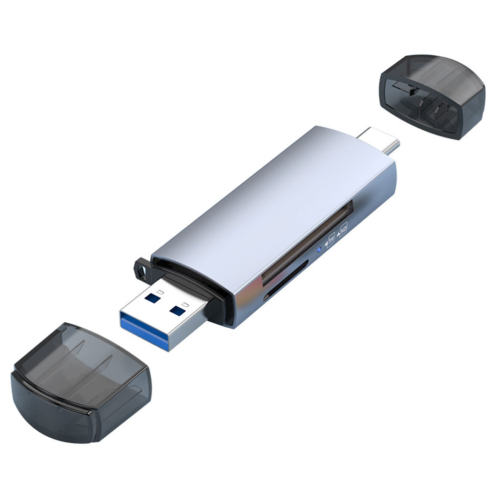 USB 3.0, USB-C, Leitor de Cartão de Memória, Adaptador OTG para Cartões, SD, TF, Micro, para MacBook, Surface, Leitor