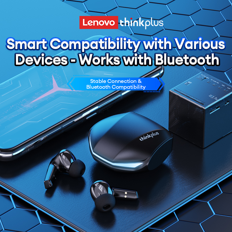 Fones de Ouvido Gamer Lenovo GM2 PRO com Som HI-FI, Bluetooth, Luz LED, Longa Duração da Bateria, Compatível com