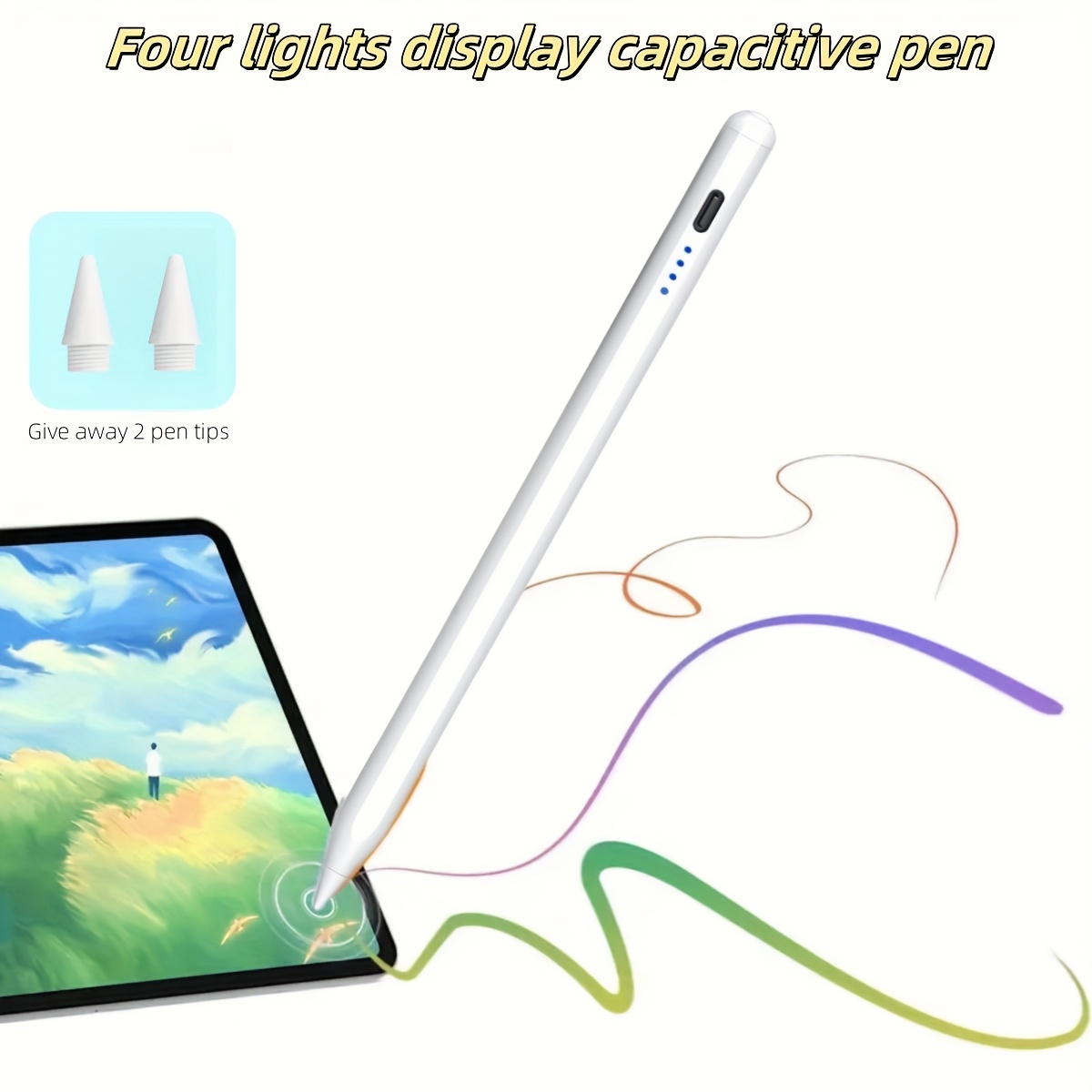 Caneta Stylus Para iPad Lápis Ativo Com Bluetooth Tipo-C Carregamento Rápido Apple Pencil Tablet Touch Screen