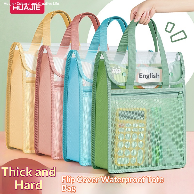 Bolsa de arquivo à prova d'água, bolsa de mão/maleta, comporta materiais de estudo, pasta para provas, solução de